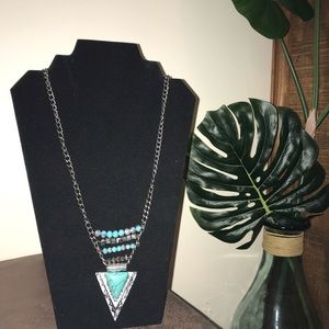 Turquoise and silver necklace